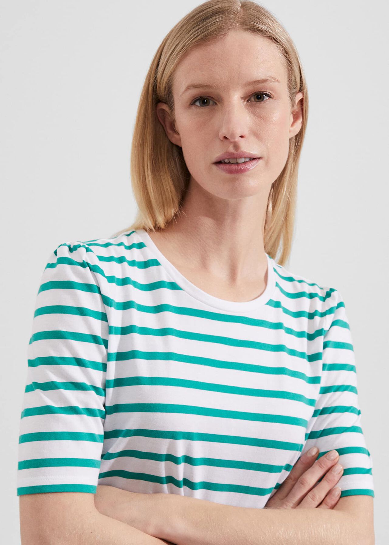 Eva Stripe Top, White Aruba, hi-res