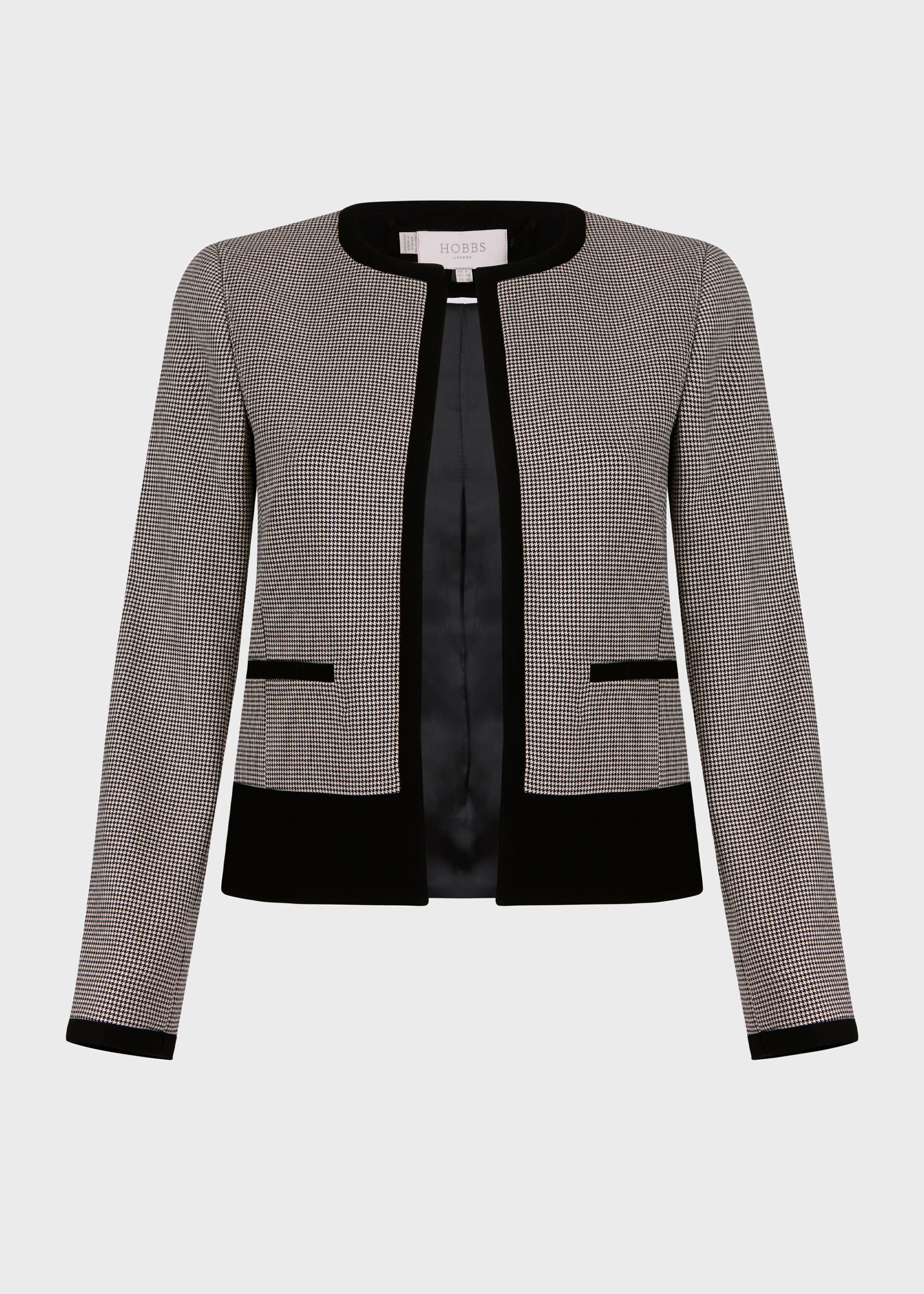 petite houndstooth blazer