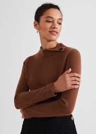 Talia Wool Cashmere Jumper, Toffee, hi-res