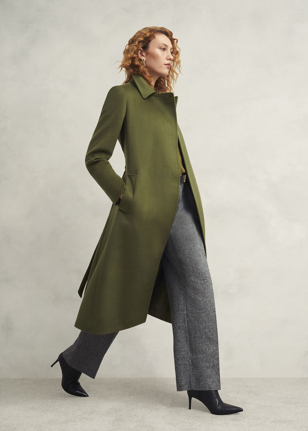 Petite Livia Wool Coat, Kelp Green, hi-res