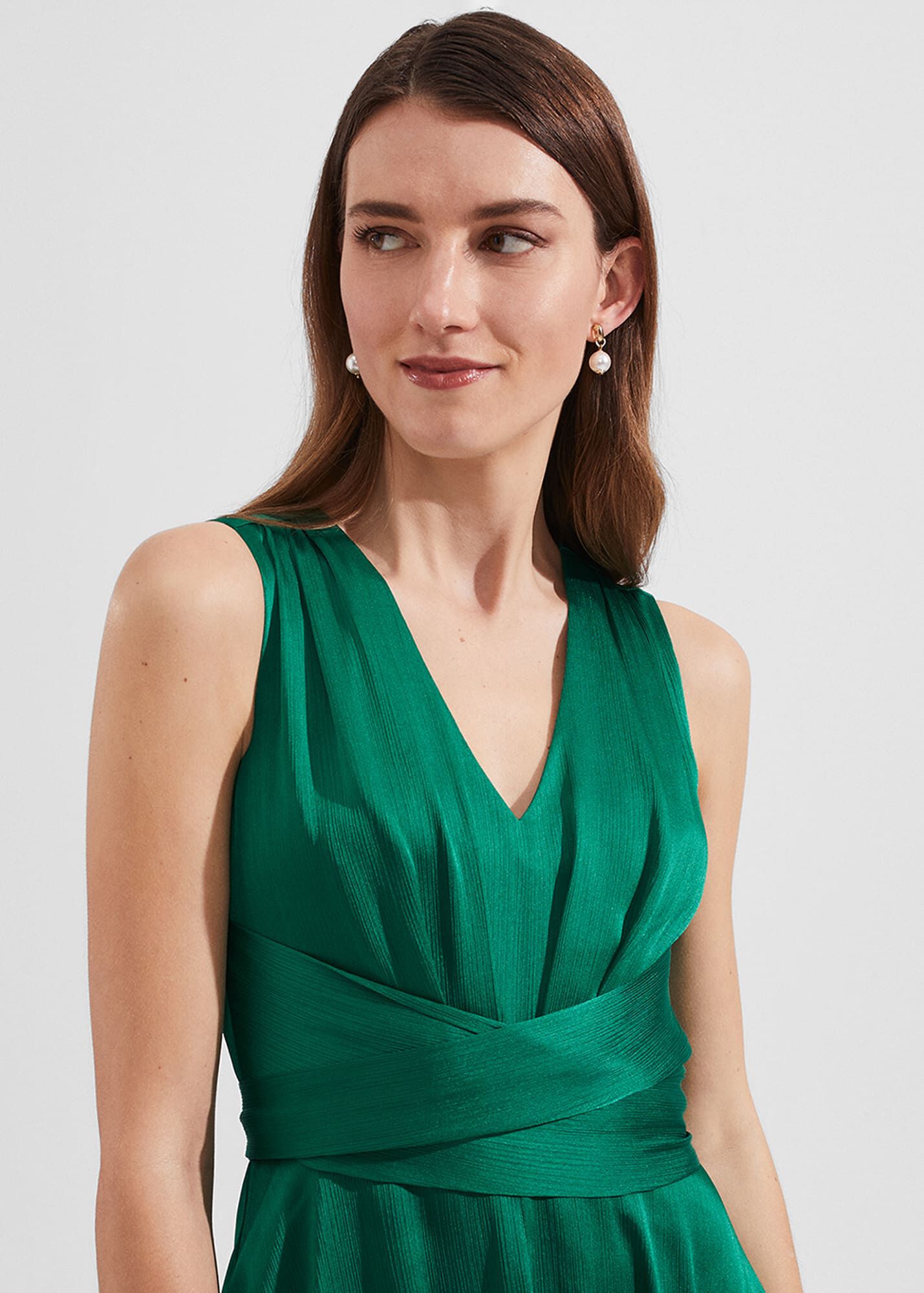 Viola Satin Fit And Flare Dress