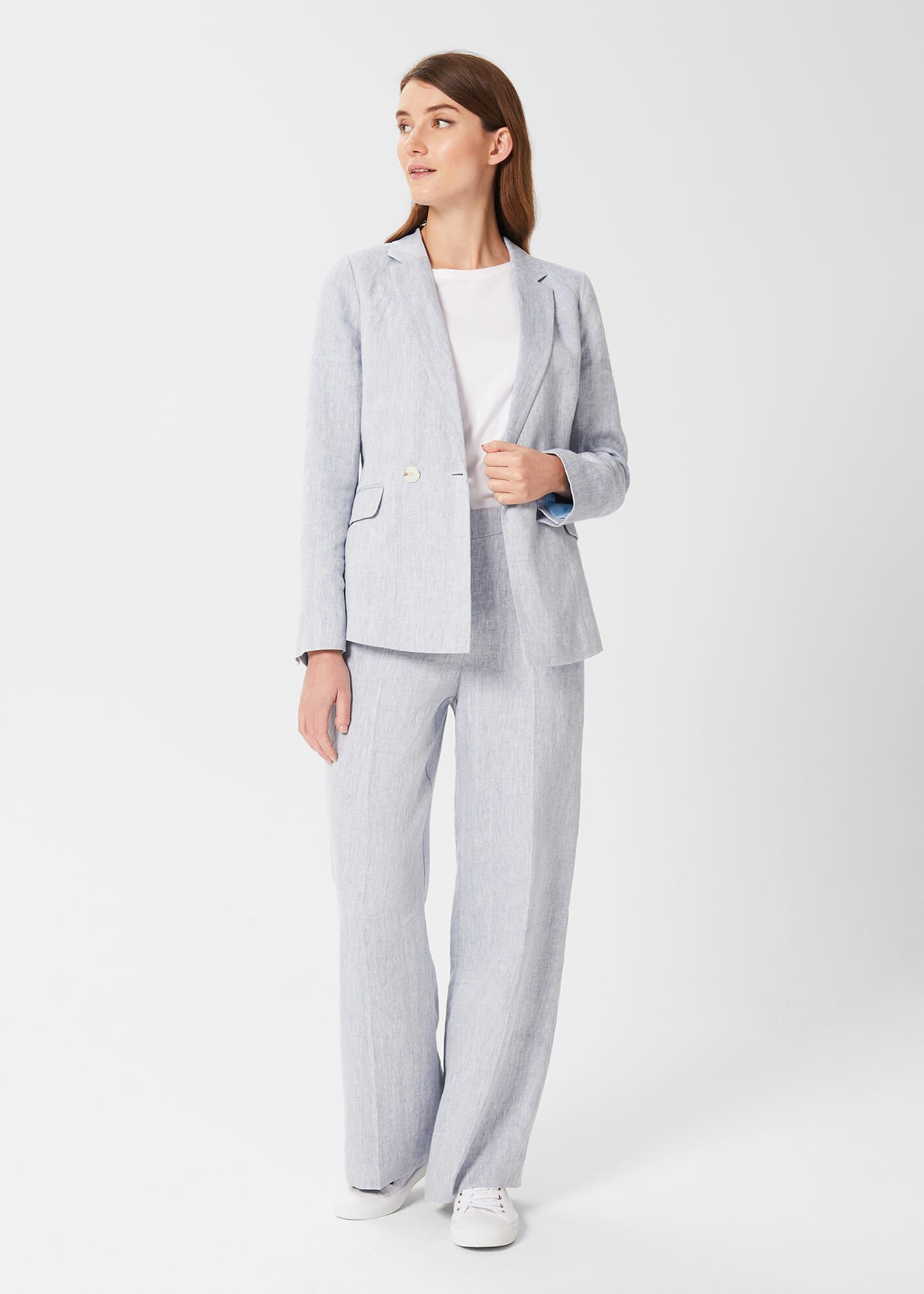 Pale blue new arrivals linen jacket