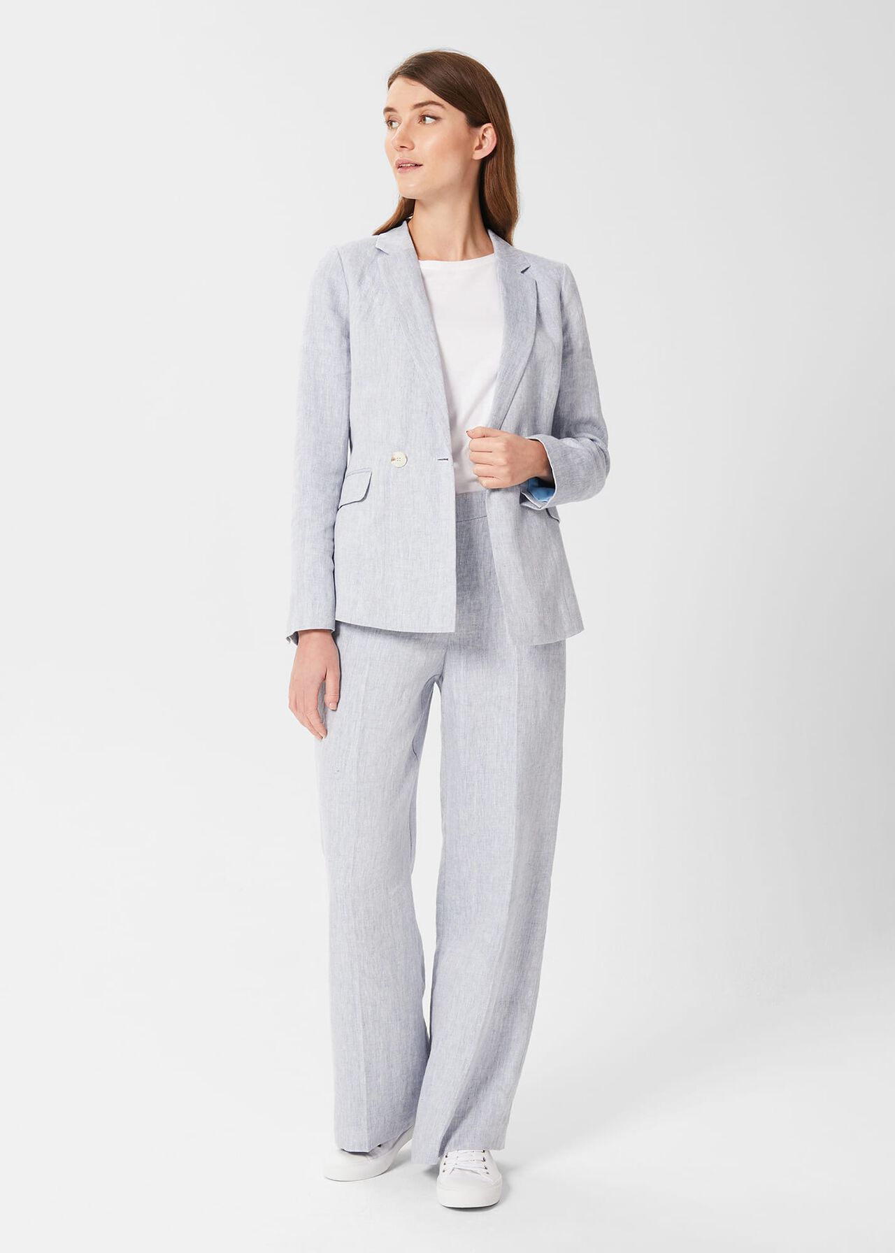 Maeve Linen Jacket, Pale Blue, hi-res