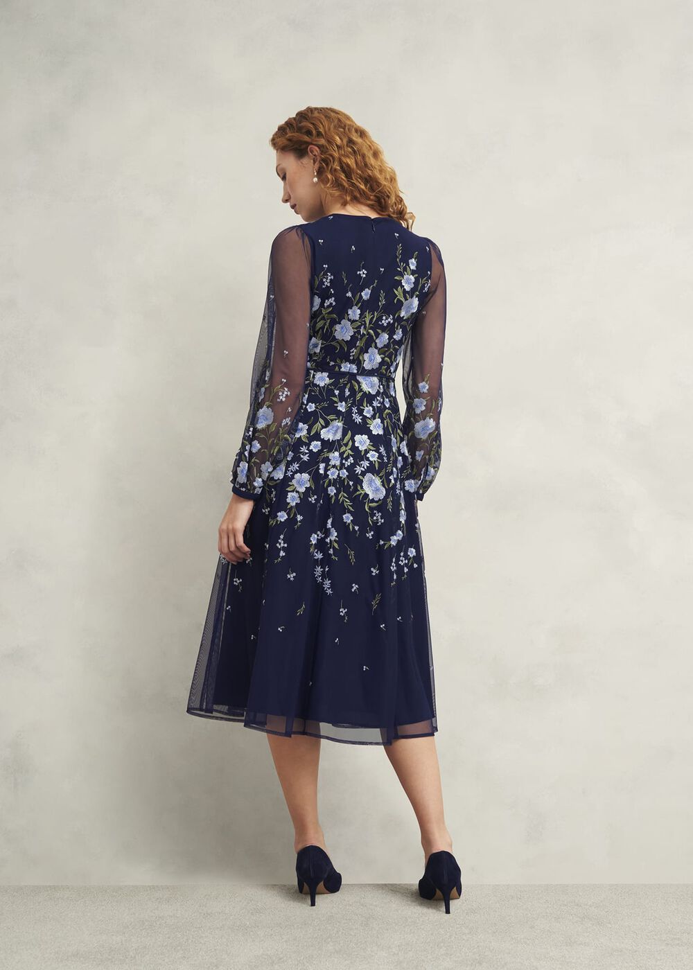 Petite Lois Embroidered Dress, Midnight Multi, hi-res