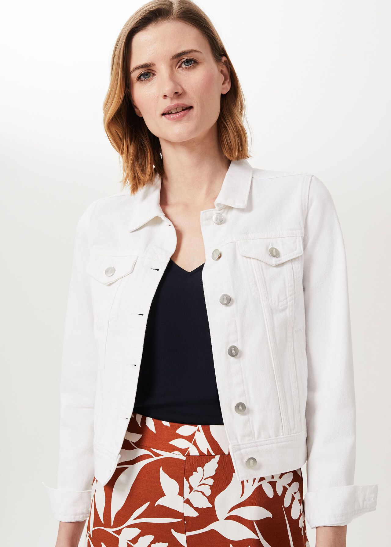 Mariam Denim Jacket, Milky White, hi-res