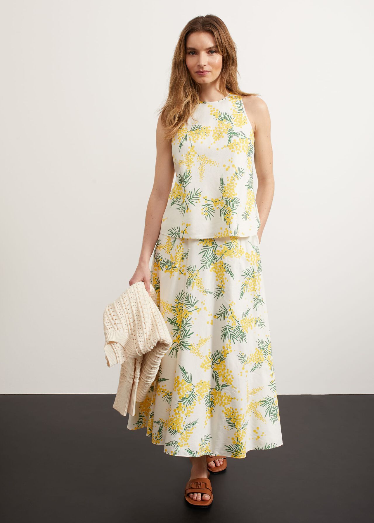 Foxcote Floral Skirt, Ivory Multi, hi-res