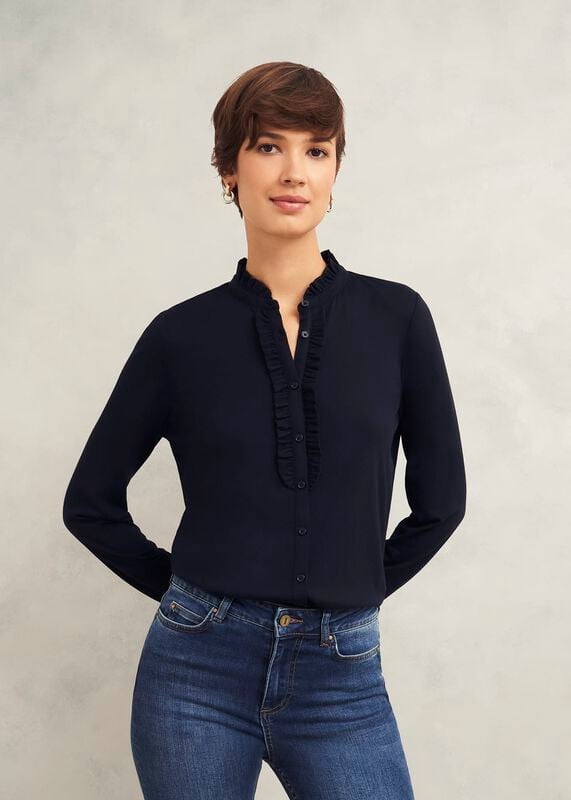 Ramona Cotton Blend Collared Top 