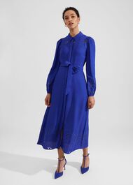 Ada Embroidered Midi Dress, Lapis Blue, hi-res