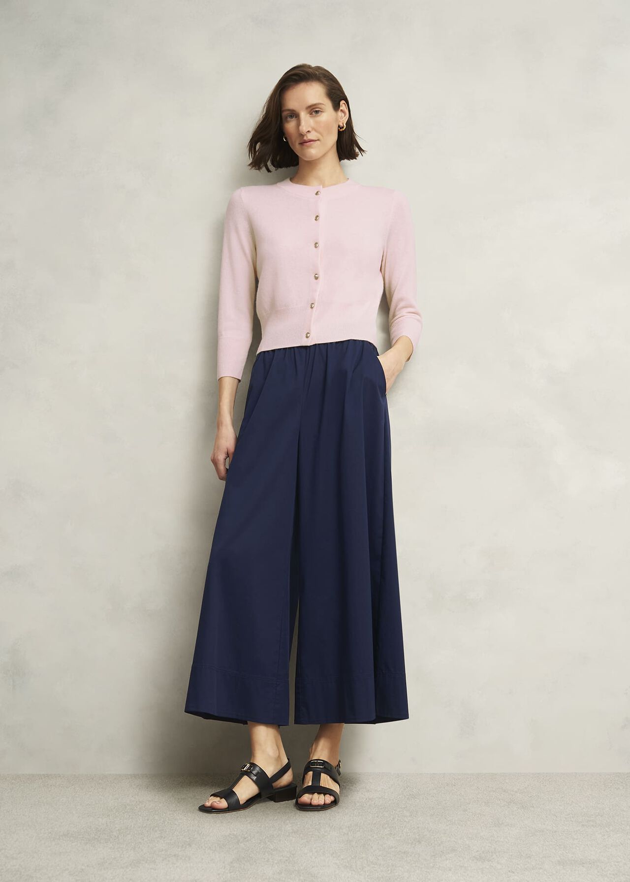 Pink Tresco Wool Cashmere Crew Neck Knitted Jumper, Pale Pink, hi-res