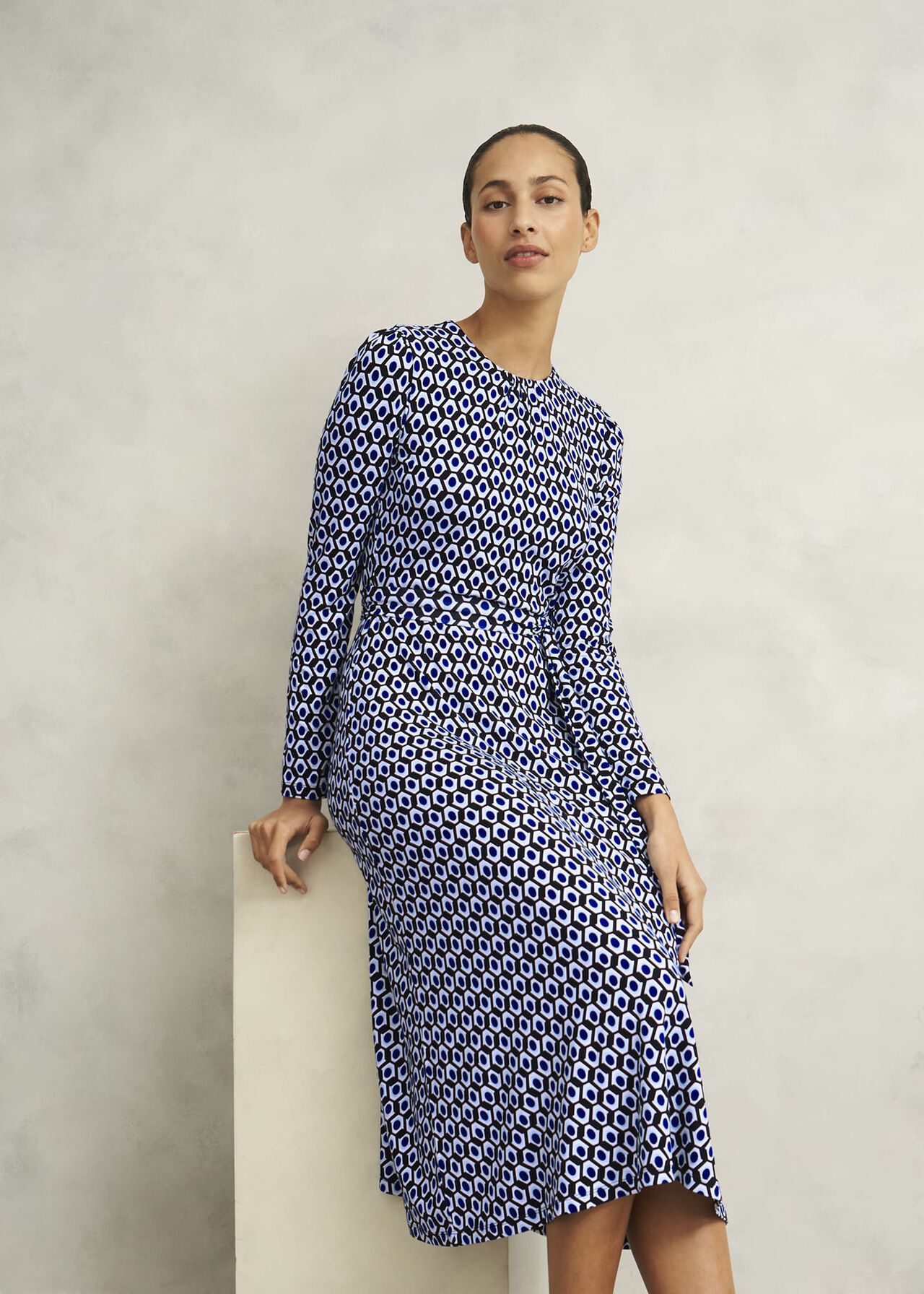 Dakota Jersey Dress, Navy Multi, hi-res