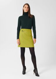 Arianne A Line Wool Skirt, Lime Green, hi-res