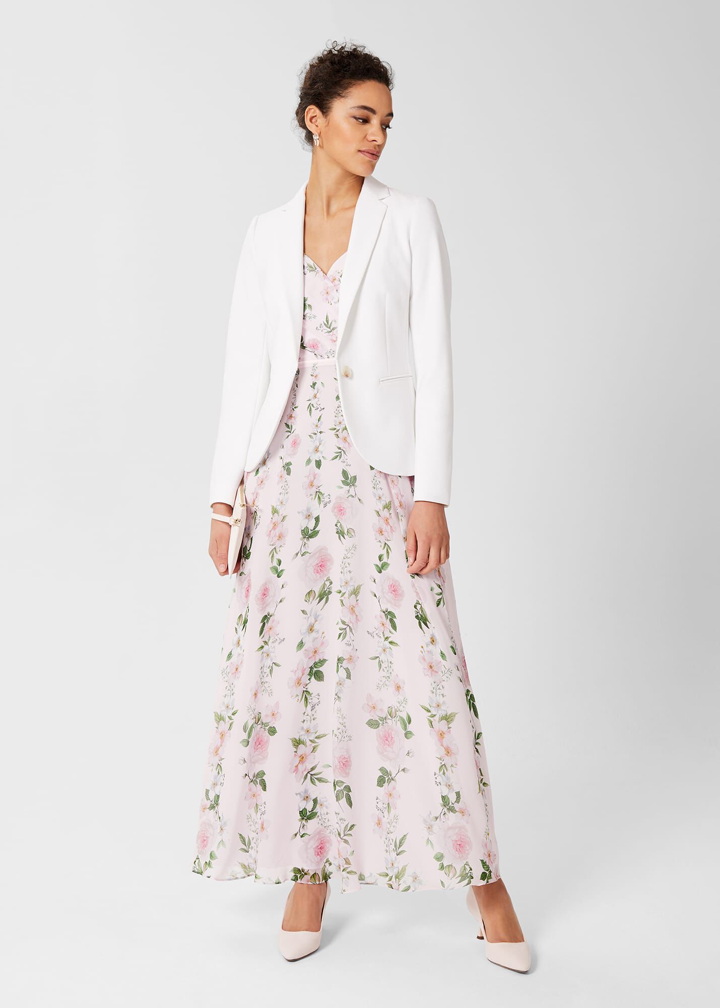 Catherine Silk Floral Maxi Dress Hobbs UK