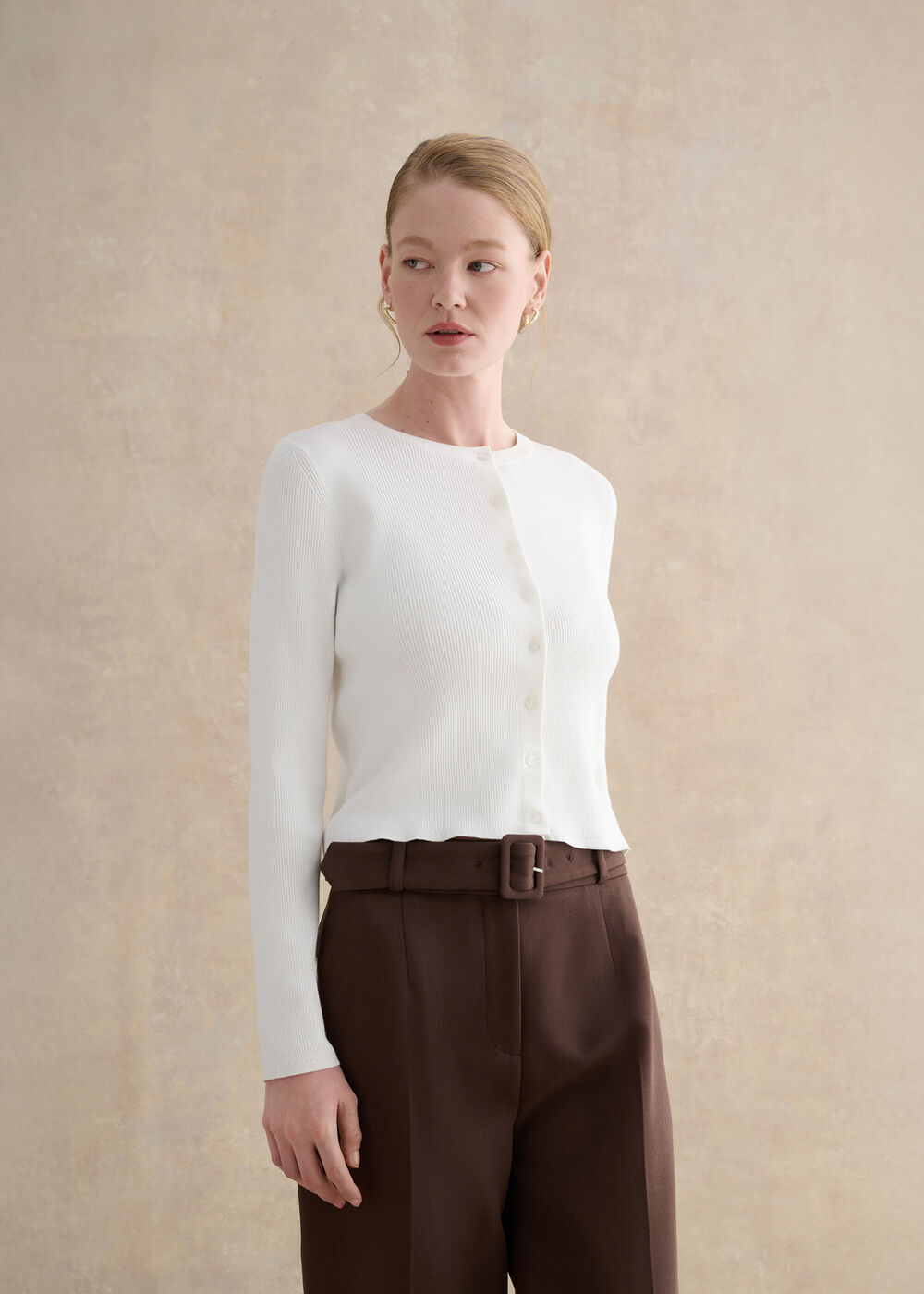 Larissa Cardigan, Ivory, hi-res