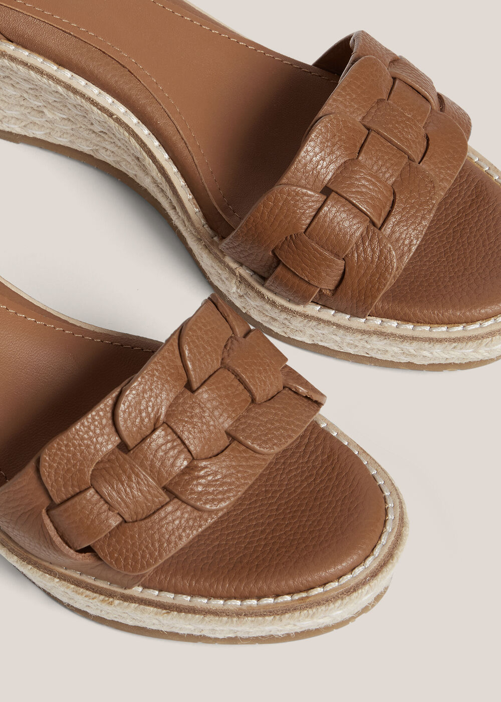 Francis Leather Espadrilles, Tan, hi-res
