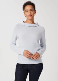 Audrey Wool Cashmere Jumper, Pale Blue, hi-res