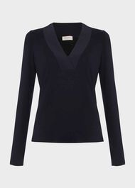 Jonie Long Sleeved Top, Hobbs Navy, hi-res