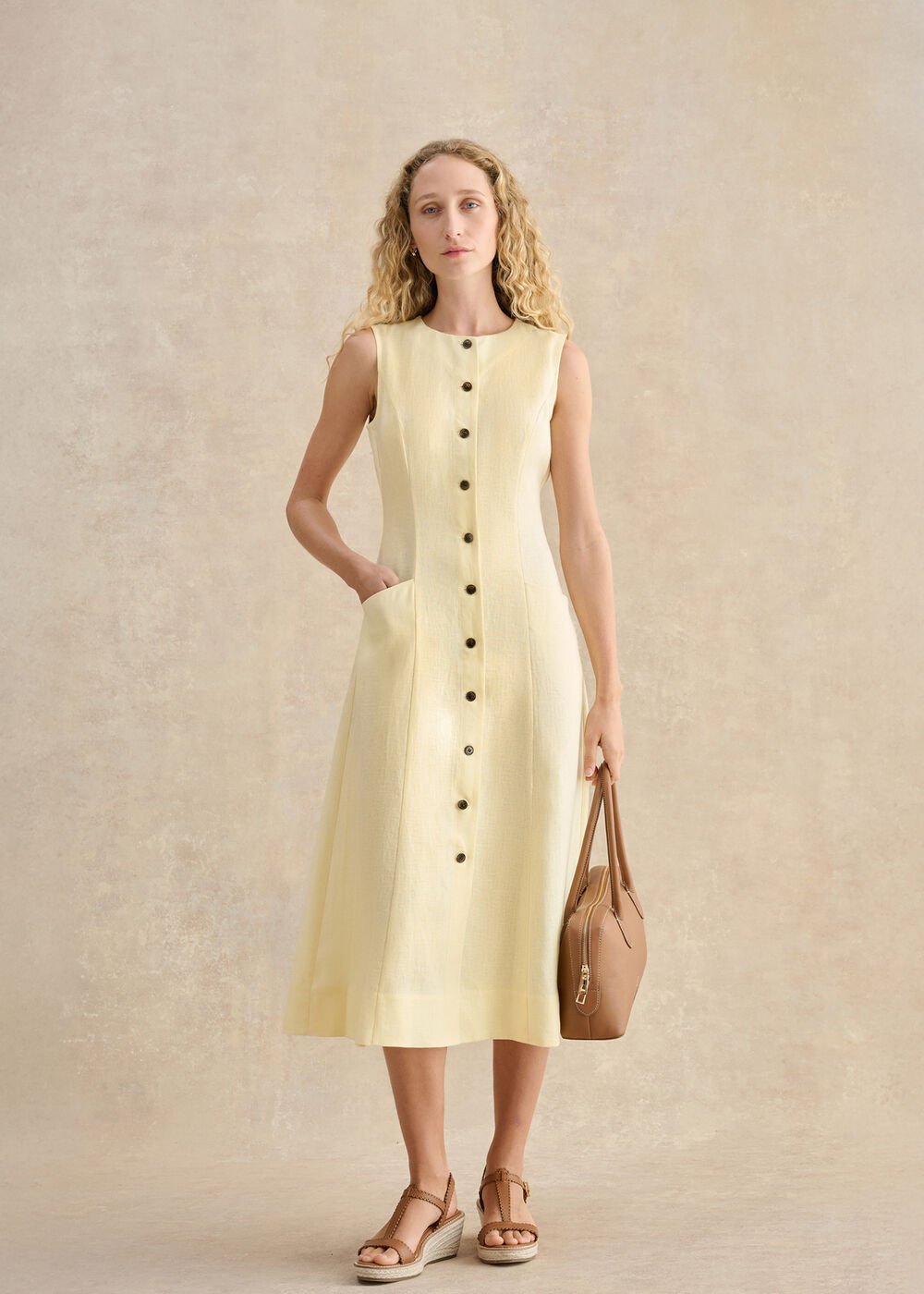 Alyssa Leather Espadrilles, Tan, hi-res