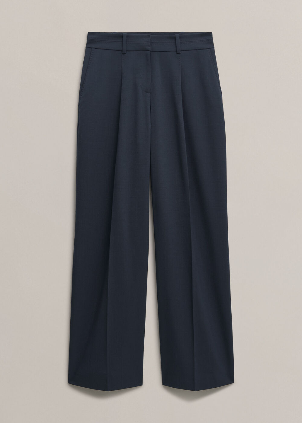 Lauren Wide Trousers, Dark Slate Blue, hi-res