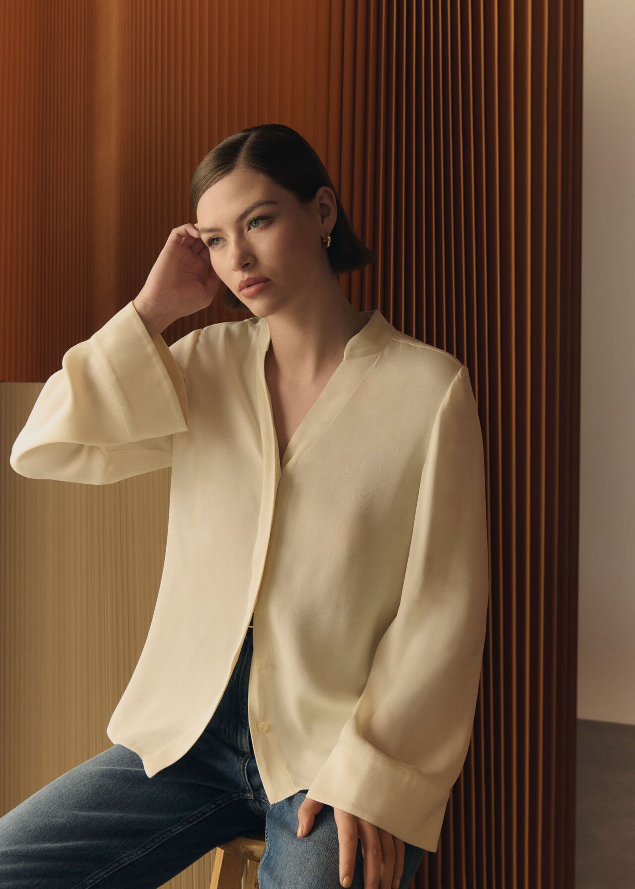 Buttermere Blouse, Buttercream, hi-res