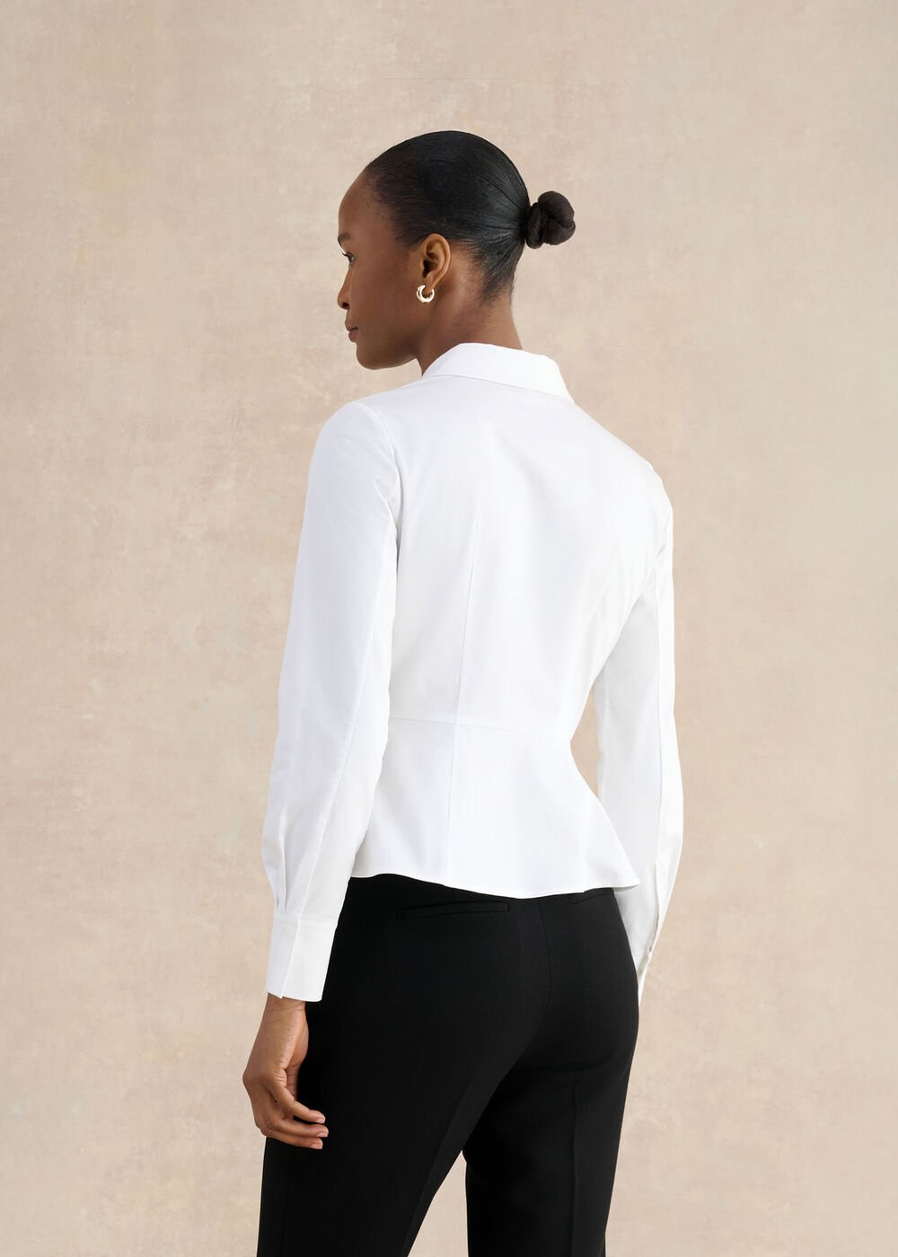Giulia Peplum Shirt, White, hi-res