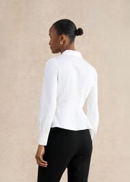 Giulia Peplum Shirt, White, hi-res