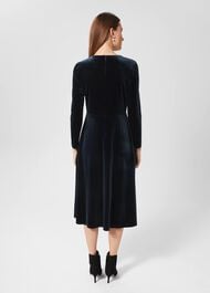 Sian Velvet Dress, Navy, hi-res