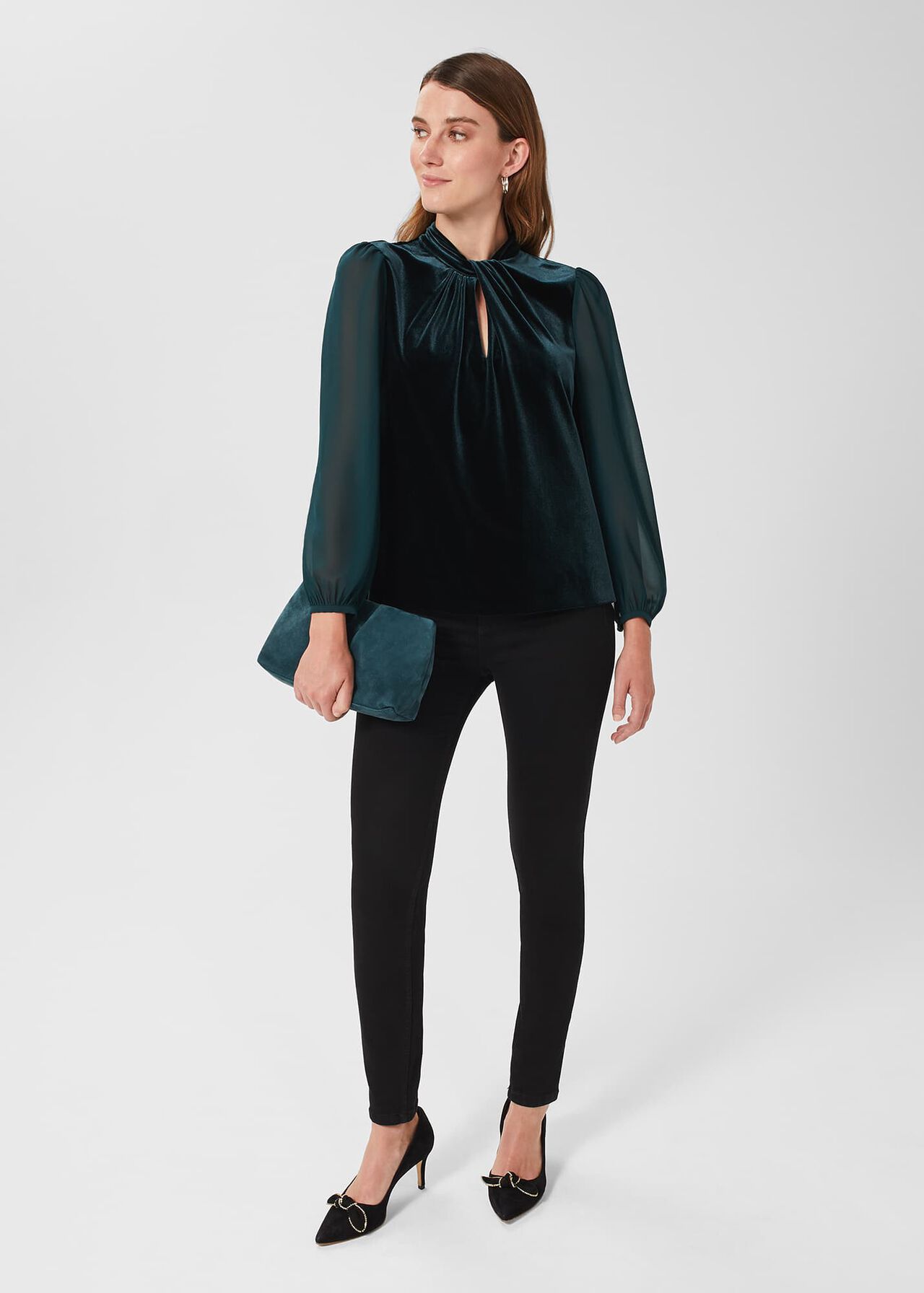 Faye Velvet Top , Evergreen, hi-res