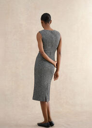 Marlyn Wool Jersey Dress, Black White, hi-res
