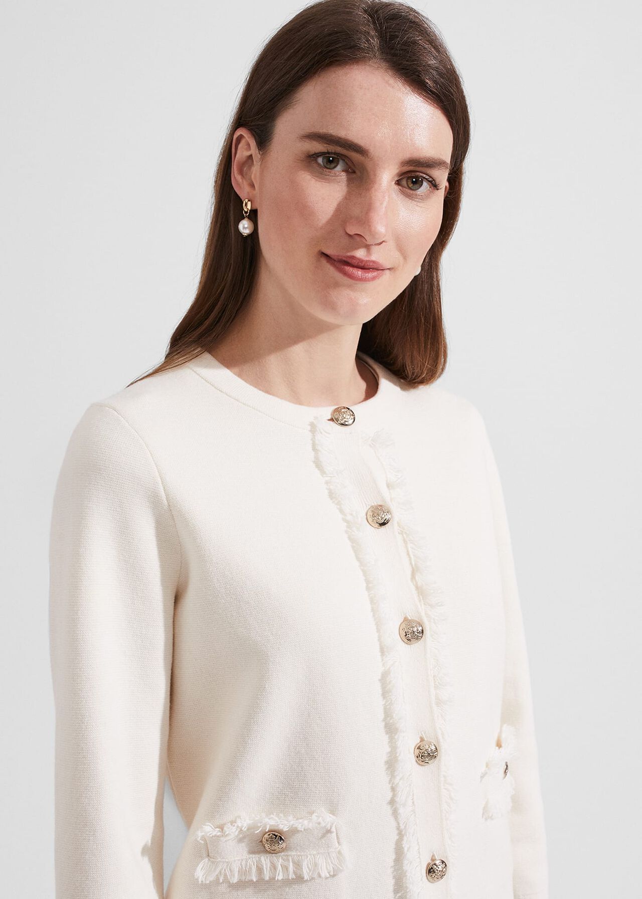 Sairey Cotton Wool Jacket, Ivory, hi-res