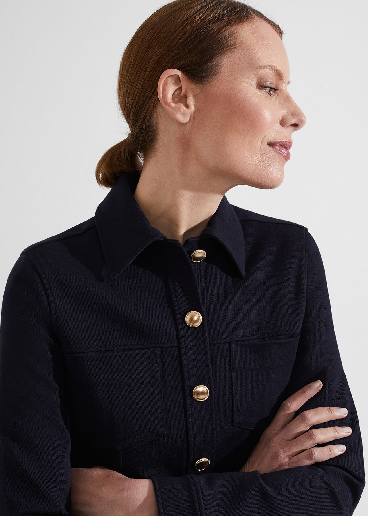 Petrie Jersey Jacket, Navy, hi-res