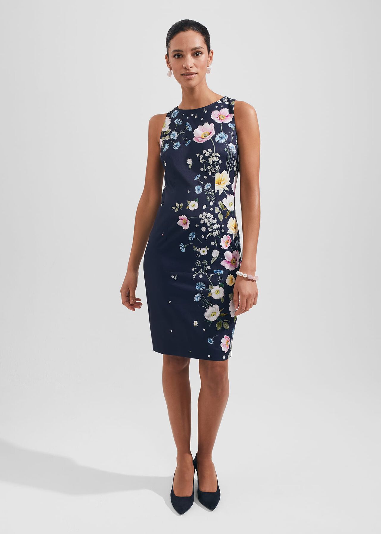 Moira Floral Shift Dress, Navy Blue Multi, hi-res
