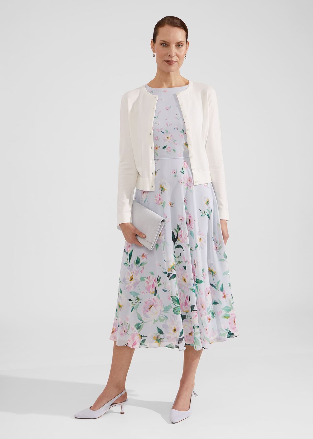 Michelle Cotton Cardigan, Ivory, hi-res