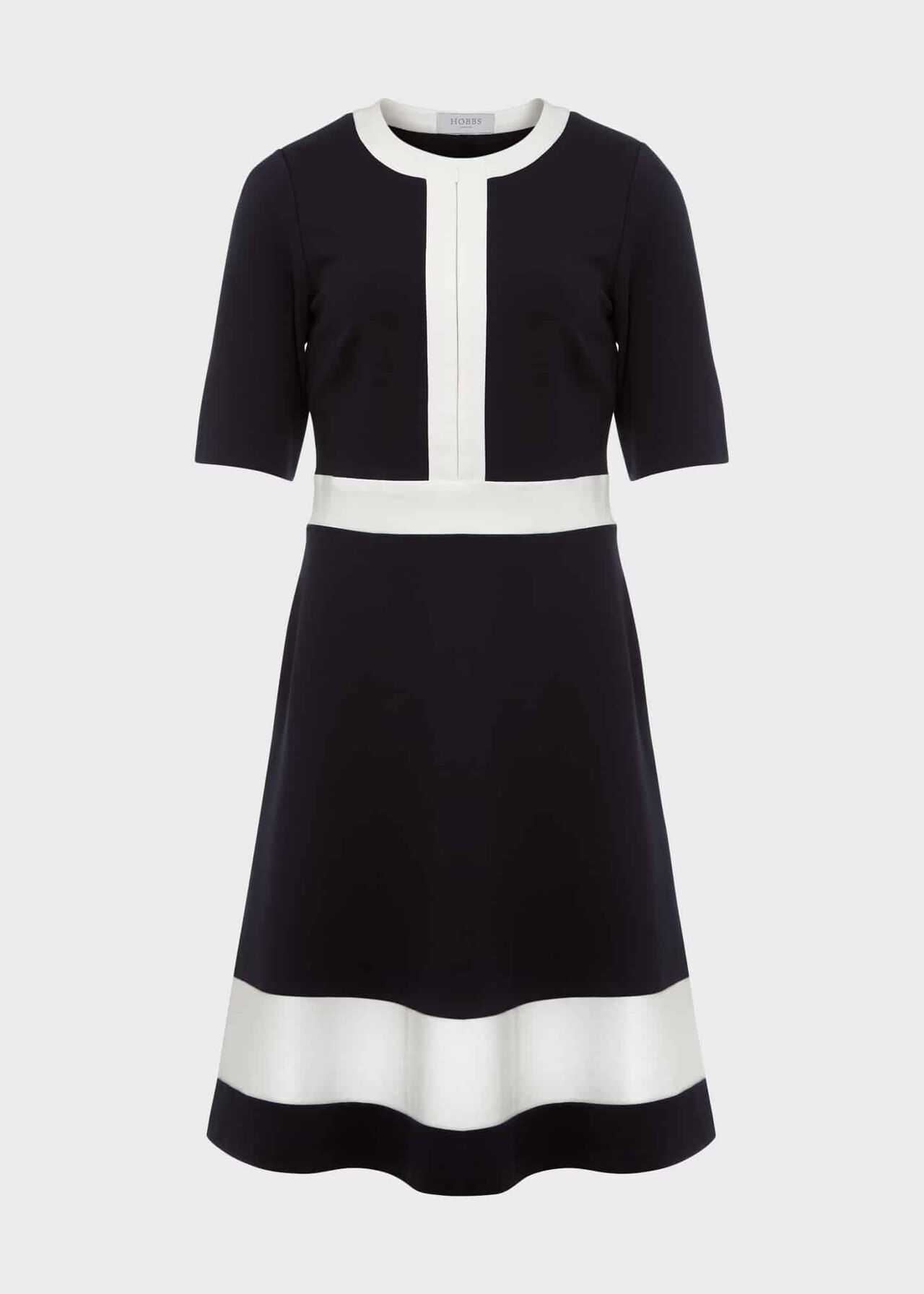 Christine Ponte Dress, Navy Ivory, hi-res