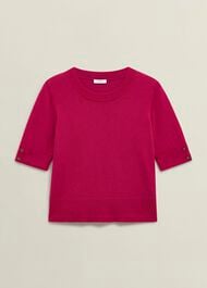 Leanne Knitted Top With Wool, Zinnia Pink, hi-res