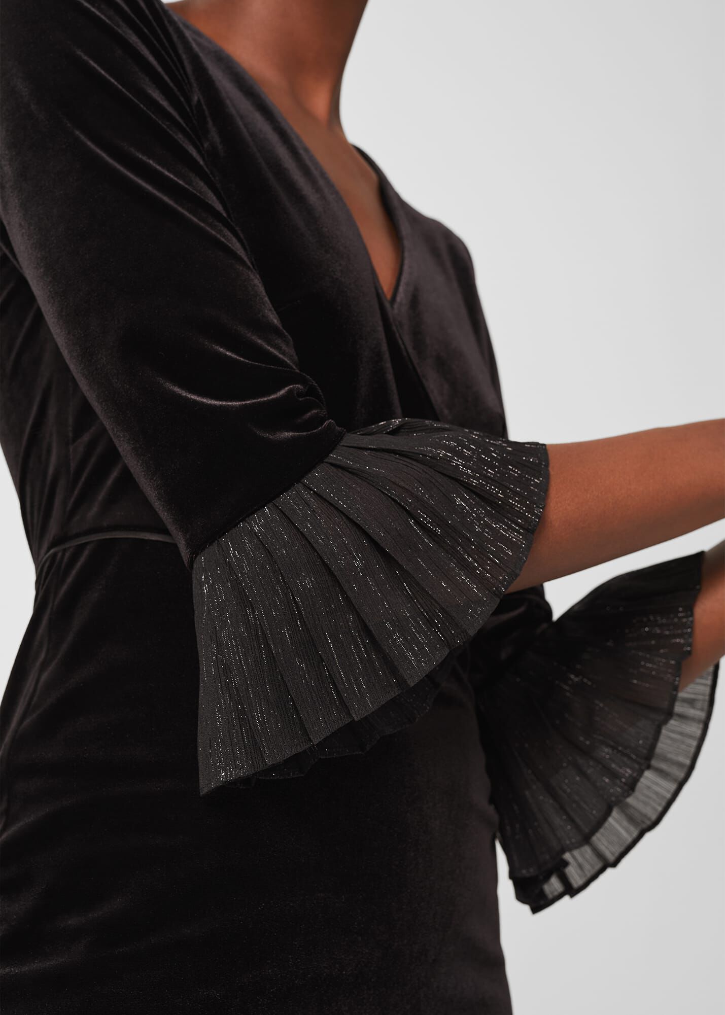Hobbs black velvet dress deals