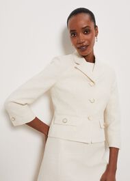 Clarence Tweed Jacket, Cream, hi-res