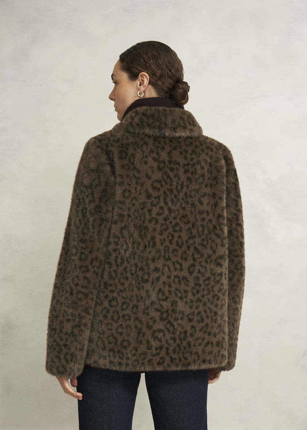 Dania Leopard Faux Fur Coat, Brown Multi, hi-res