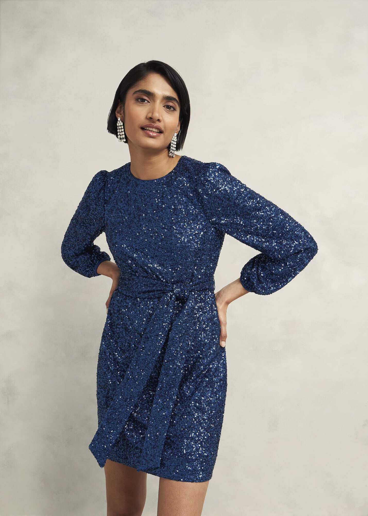 Steel blue sequin dress discount