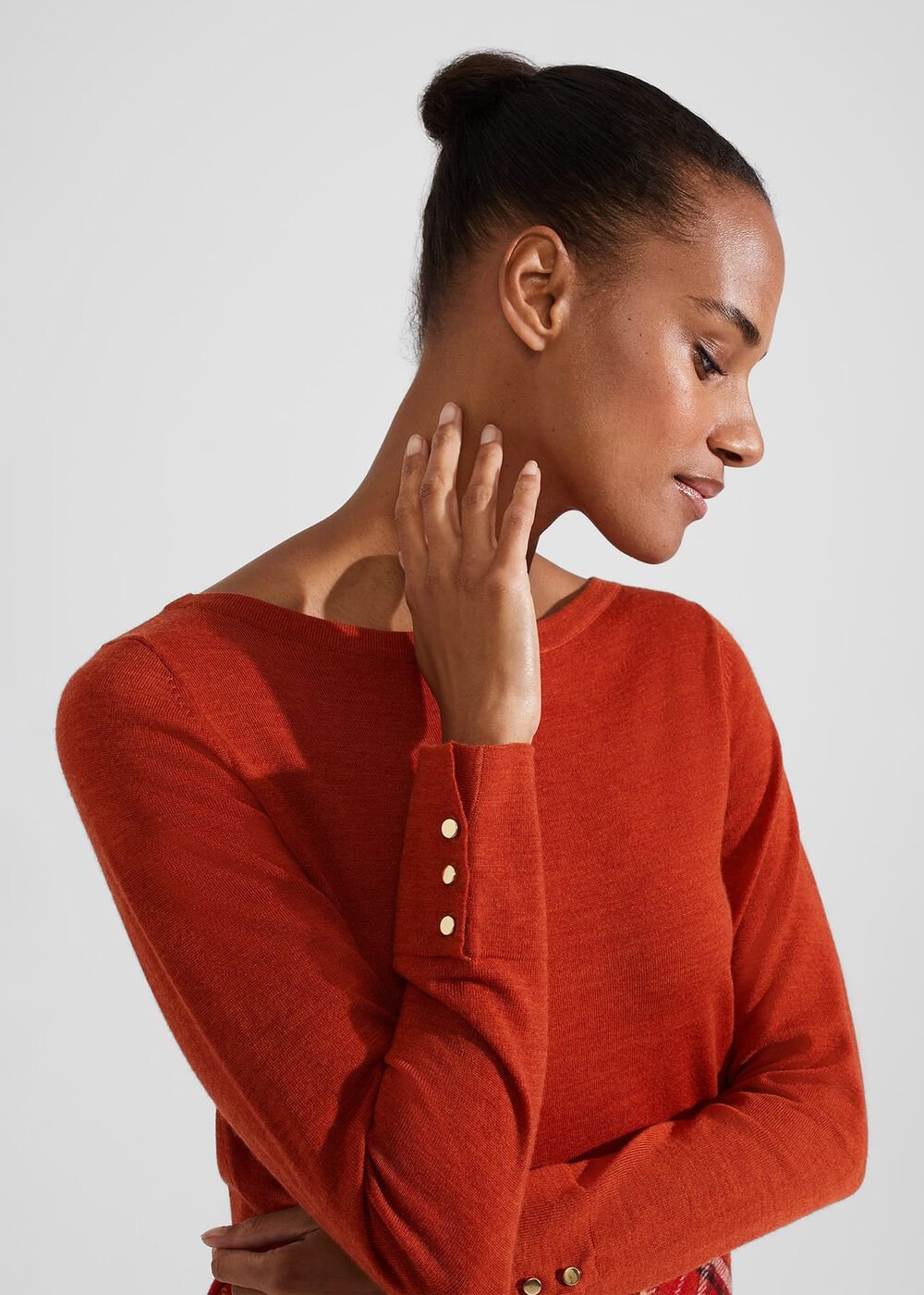 Perla Merino Wool Sweater, Orange Marl, hi-res
