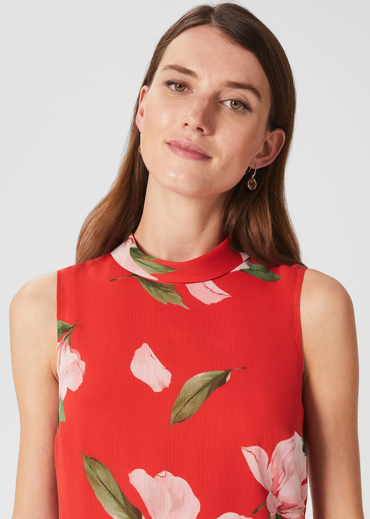 Madeline Floral A Line Dress, Red Multi, hi-res