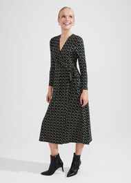 Katalina Jersey Dress, Black Multi, hi-res