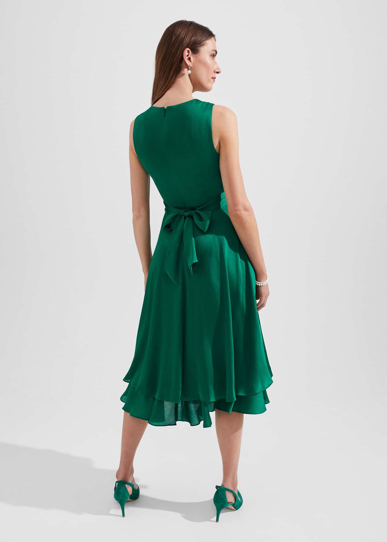 Viola Satin Fit And Flare Dress