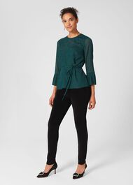 Melodie Pleat Detail Top, Pine Green, hi-res