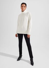 Shauna Cable Jumper With Alpaca, Ivory, hi-res