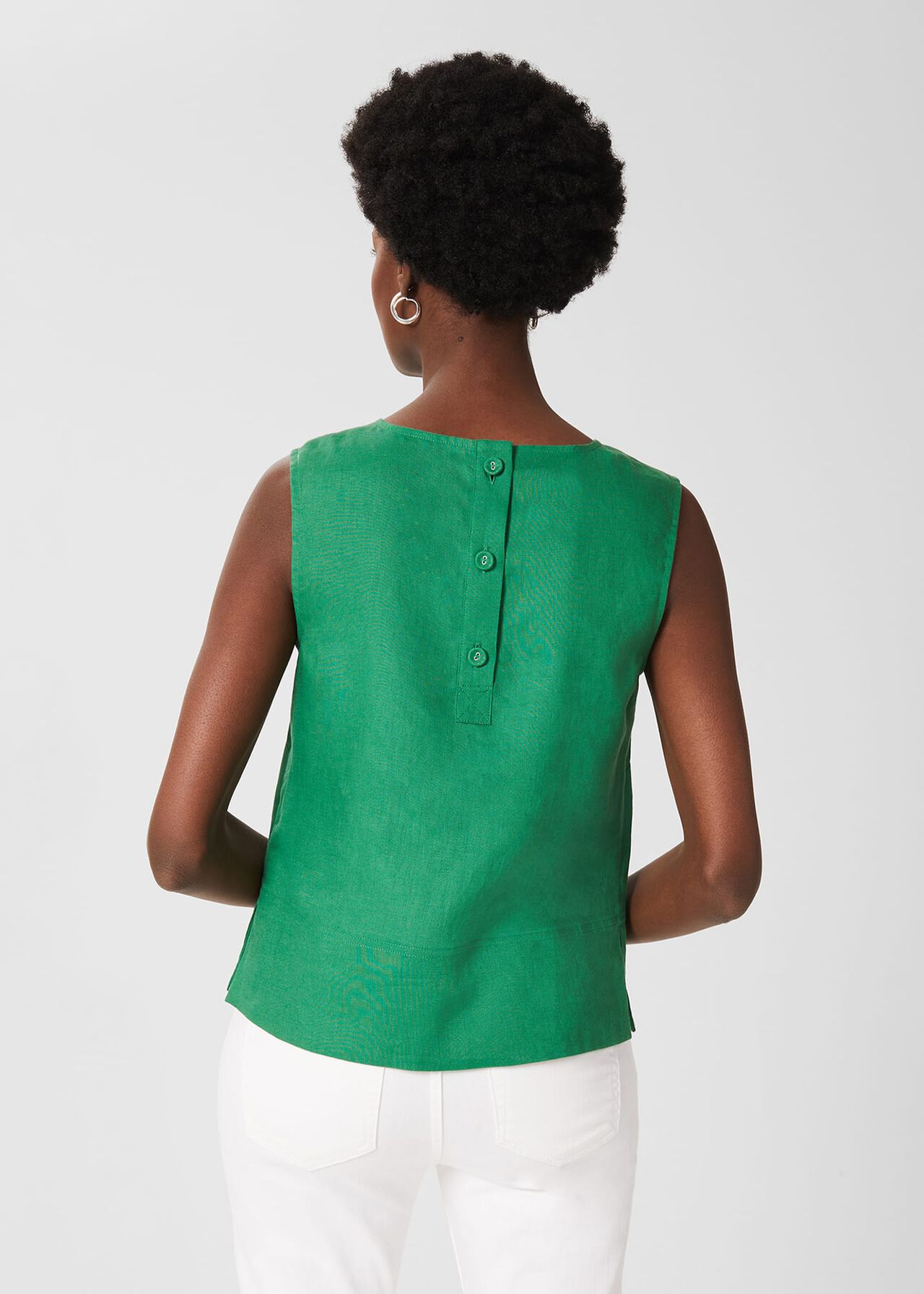 Halle Linen Top , Amazon Green, hi-res