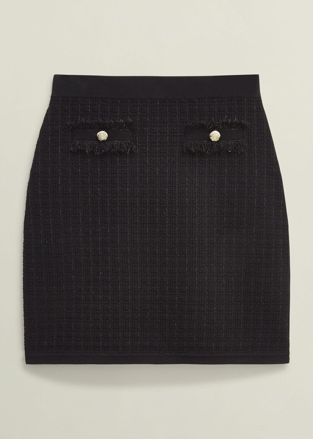 Sairey Sparkle Knitted Skirt , Black, hi-res