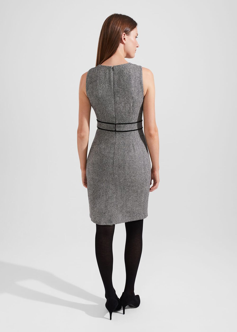 Elle Wool Dress, Black White, hi-res