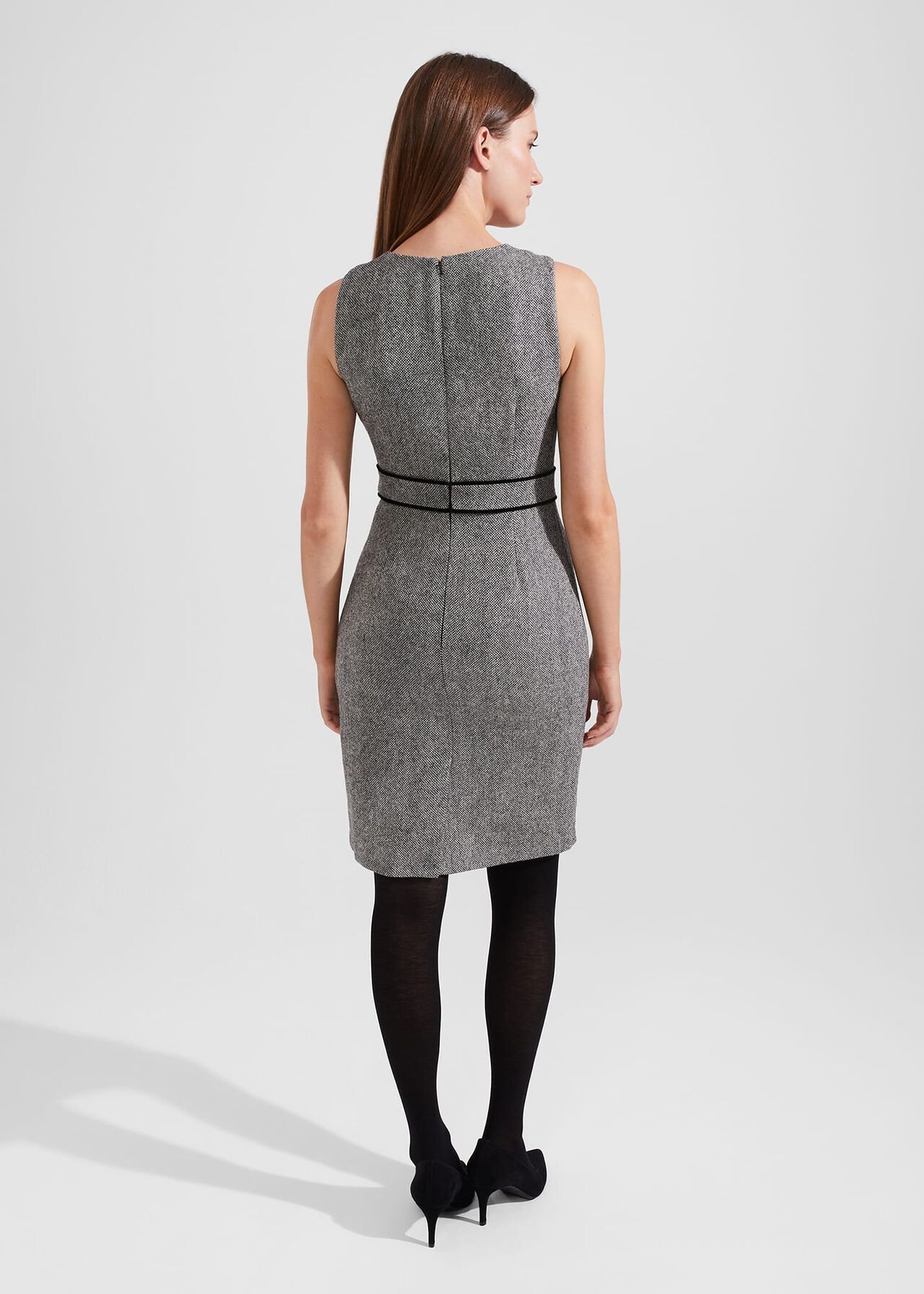 Elle Wool Dress, Black White, hi-res