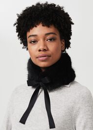 Wren Faux Fur Collar, Black, hi-res