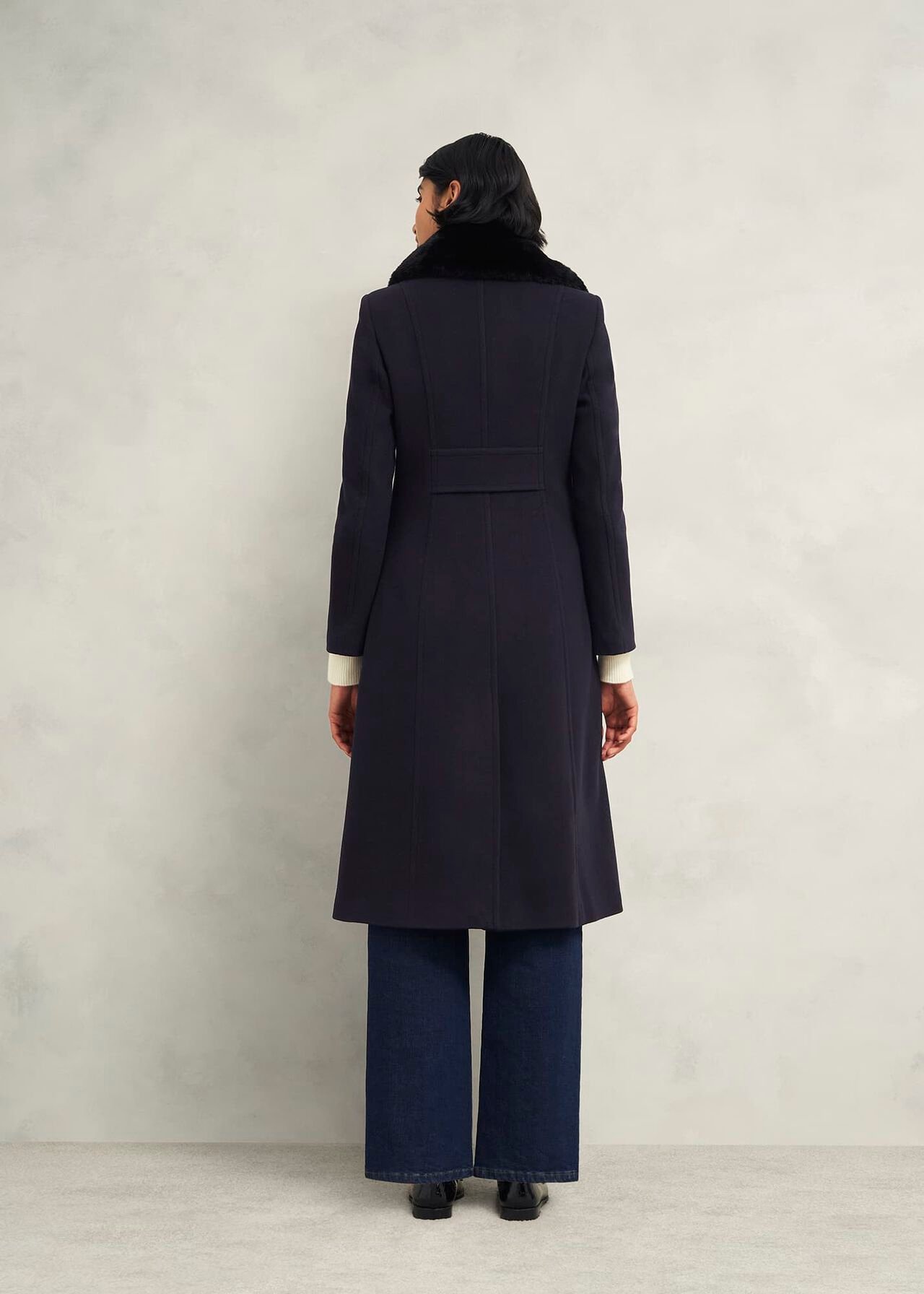 Petite Marlene Wool Blend Coat, Navy, hi-res